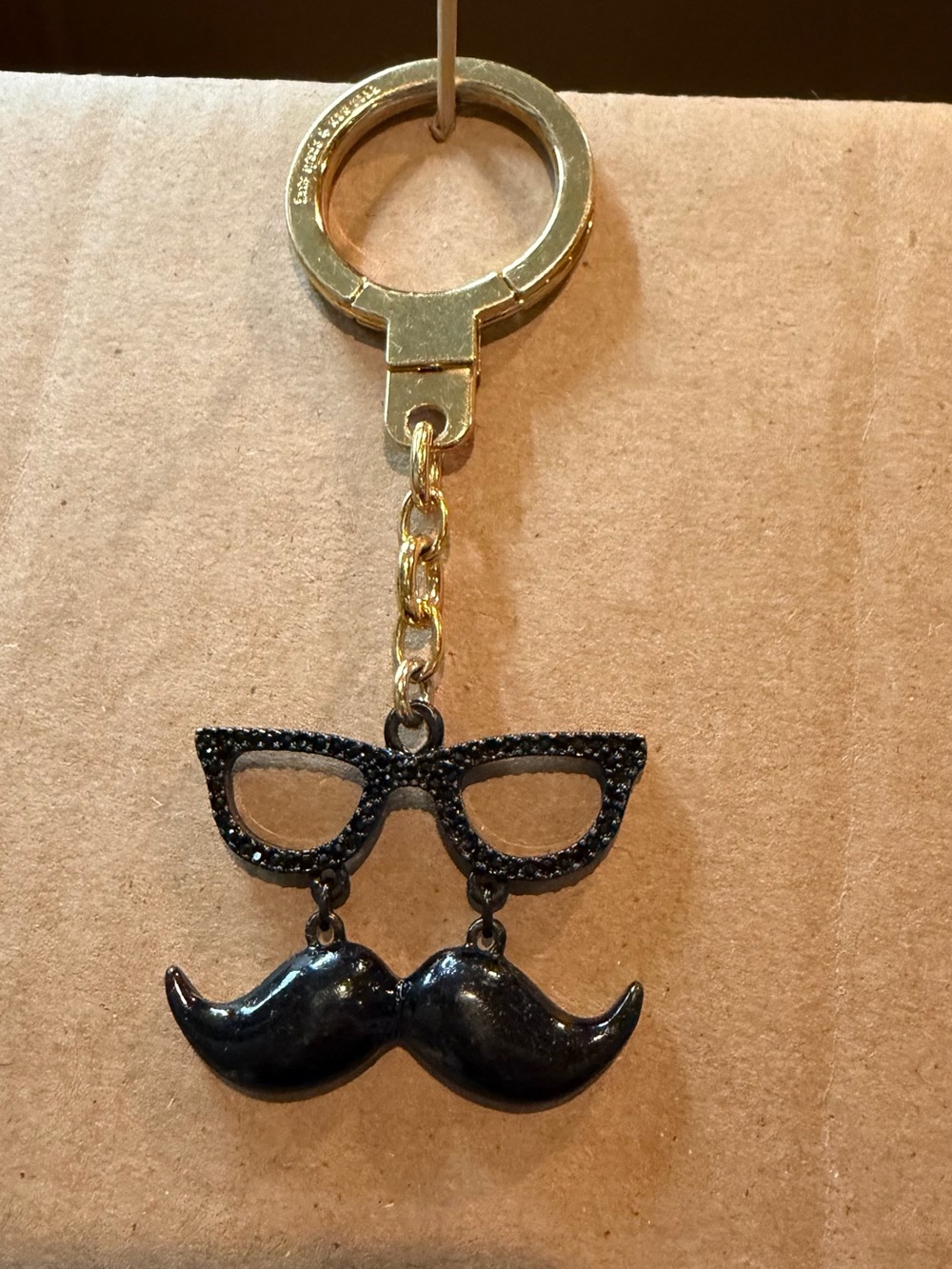 Kate Spade Black Glasses & Moustache Keychain